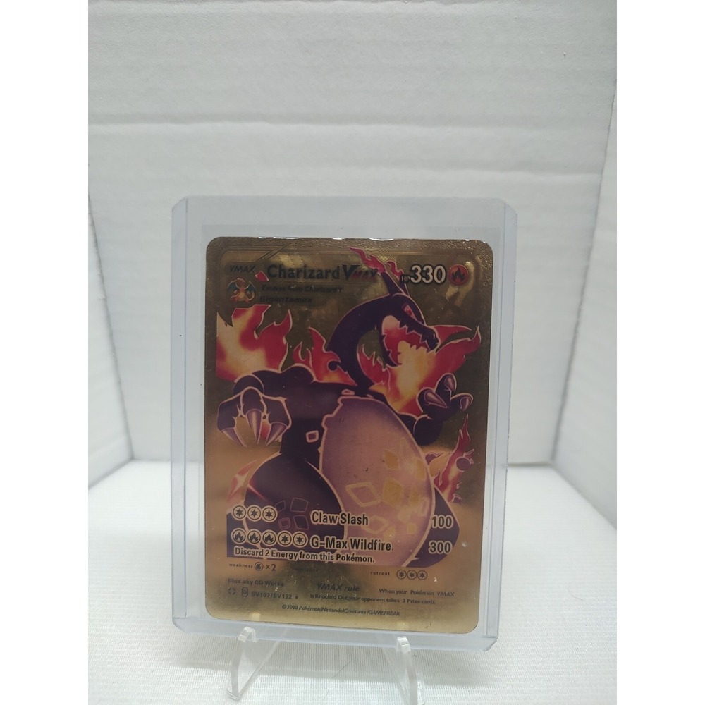 Pokemon Charizard VMAX HP330 Gold Foil Fan Art Card SV107/SV102 PACK FRESH
